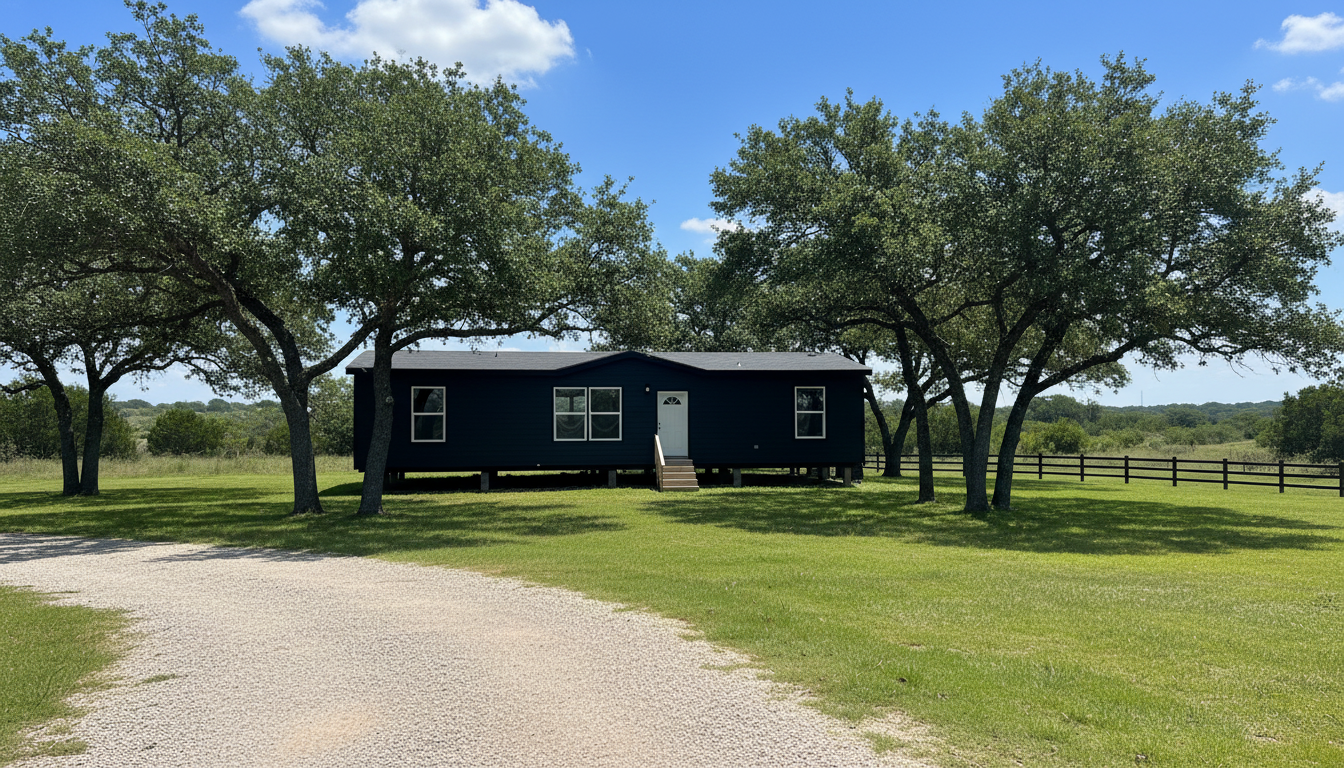 Starter Ranch manufactured home on Texas Hill Country acreage