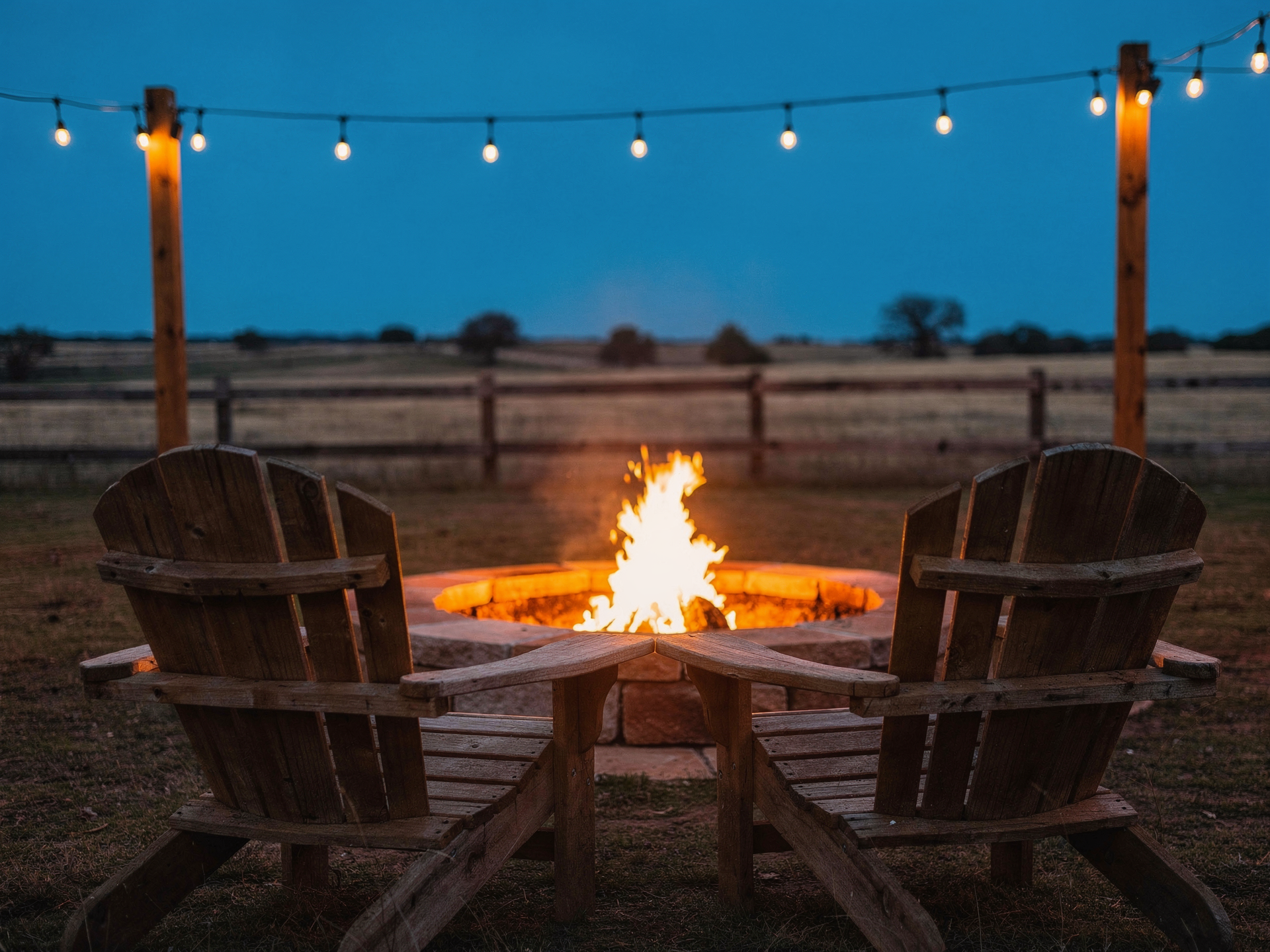 Evening fire pit